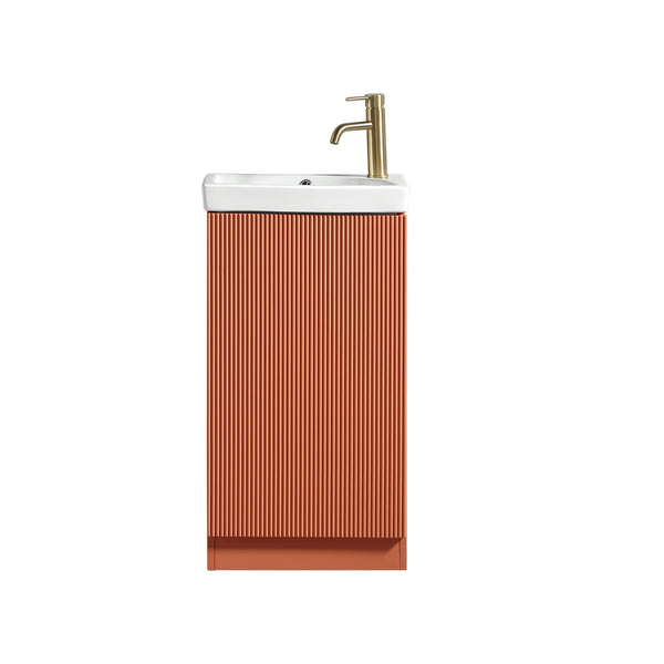Flauto Mini 450mm F/S Cloakroom Vanity & Basin -Bruciata Orange