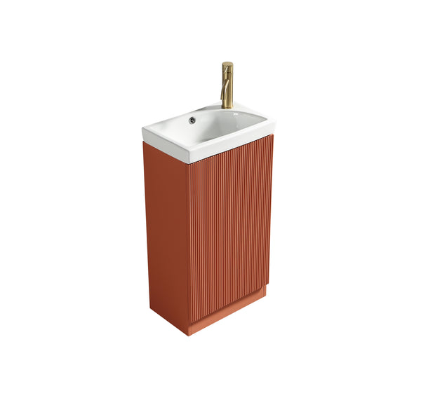 Flauto Mini 450mm F/S Cloakroom Vanity & Basin -Bruciata Orange