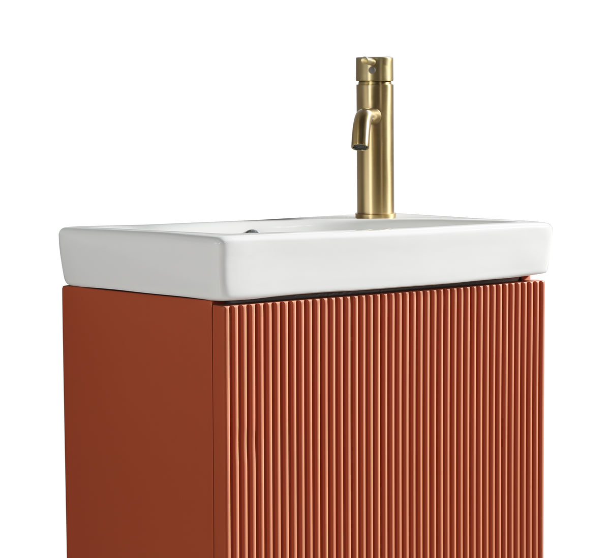 Flauto Mini 450mm F/S Cloakroom Vanity & Basin -Bruciata Orange