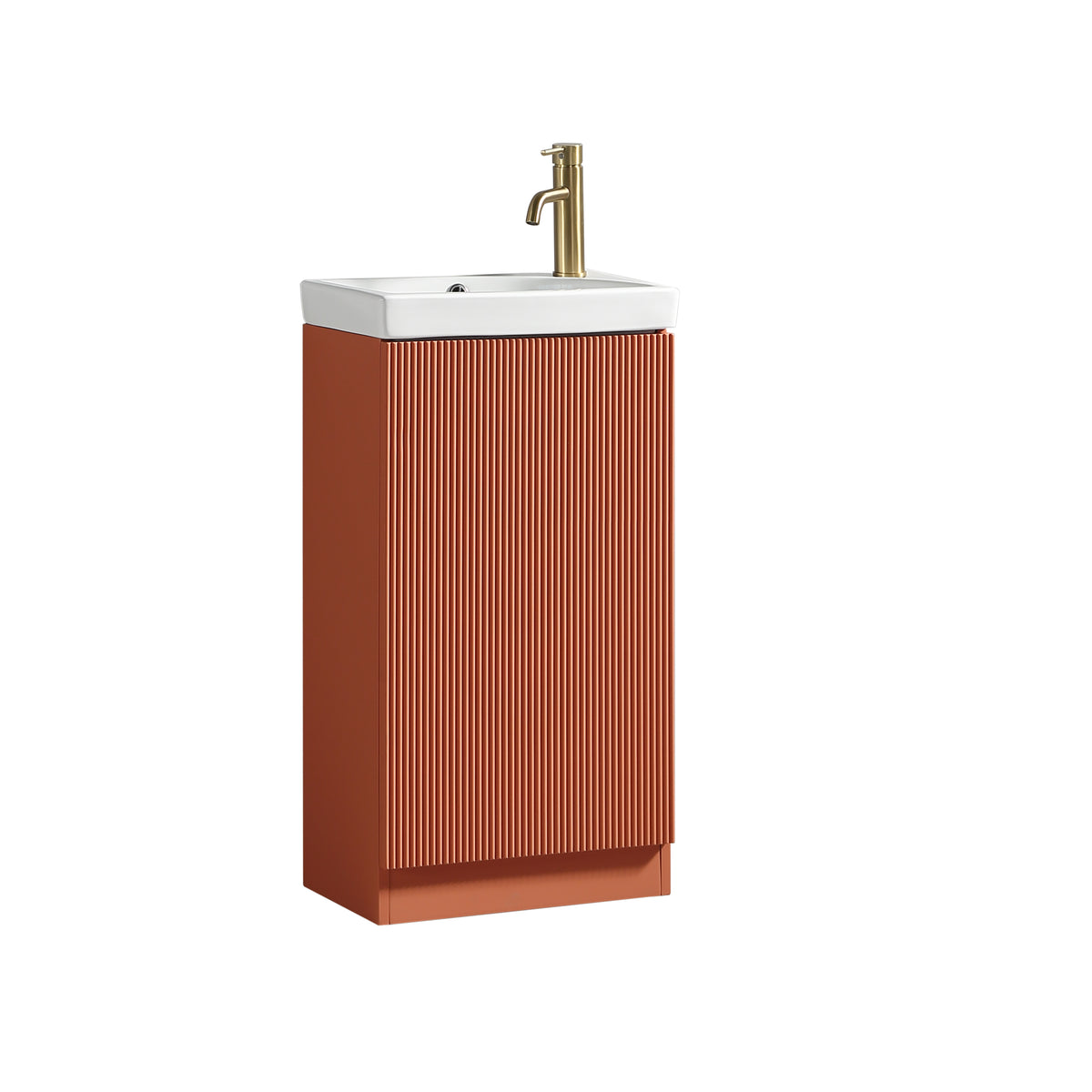 Flauto Mini 450mm F/S Cloakroom Vanity & Basin -Bruciata Orange