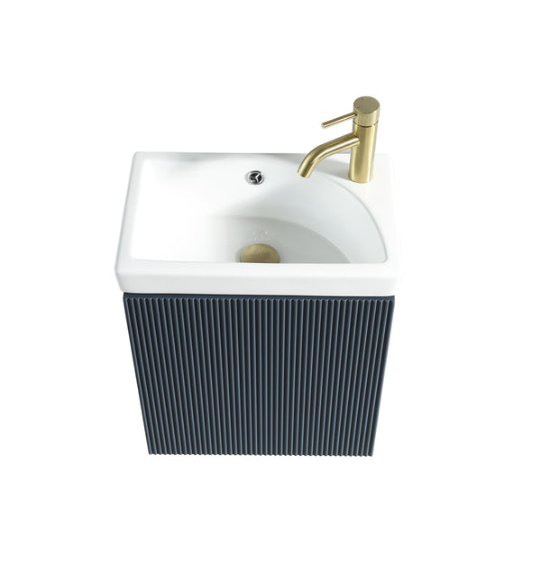 Flauto Mini 450mm W/H Cloakroom Vanity & Basin -Midnight Shadow