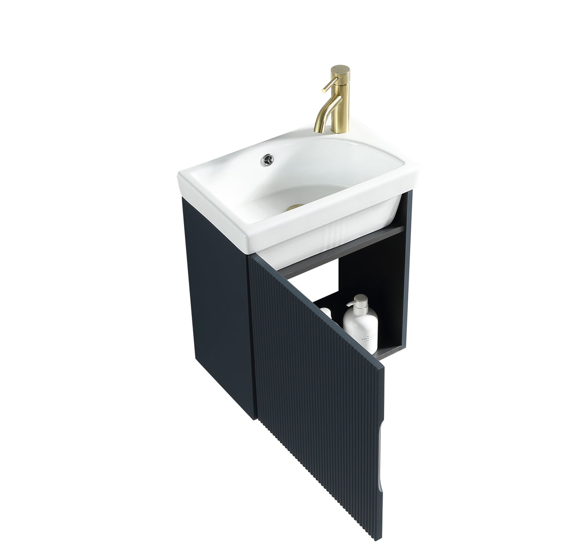 Flauto Mini 450mm W/H Cloakroom Vanity & Basin -Midnight Shadow