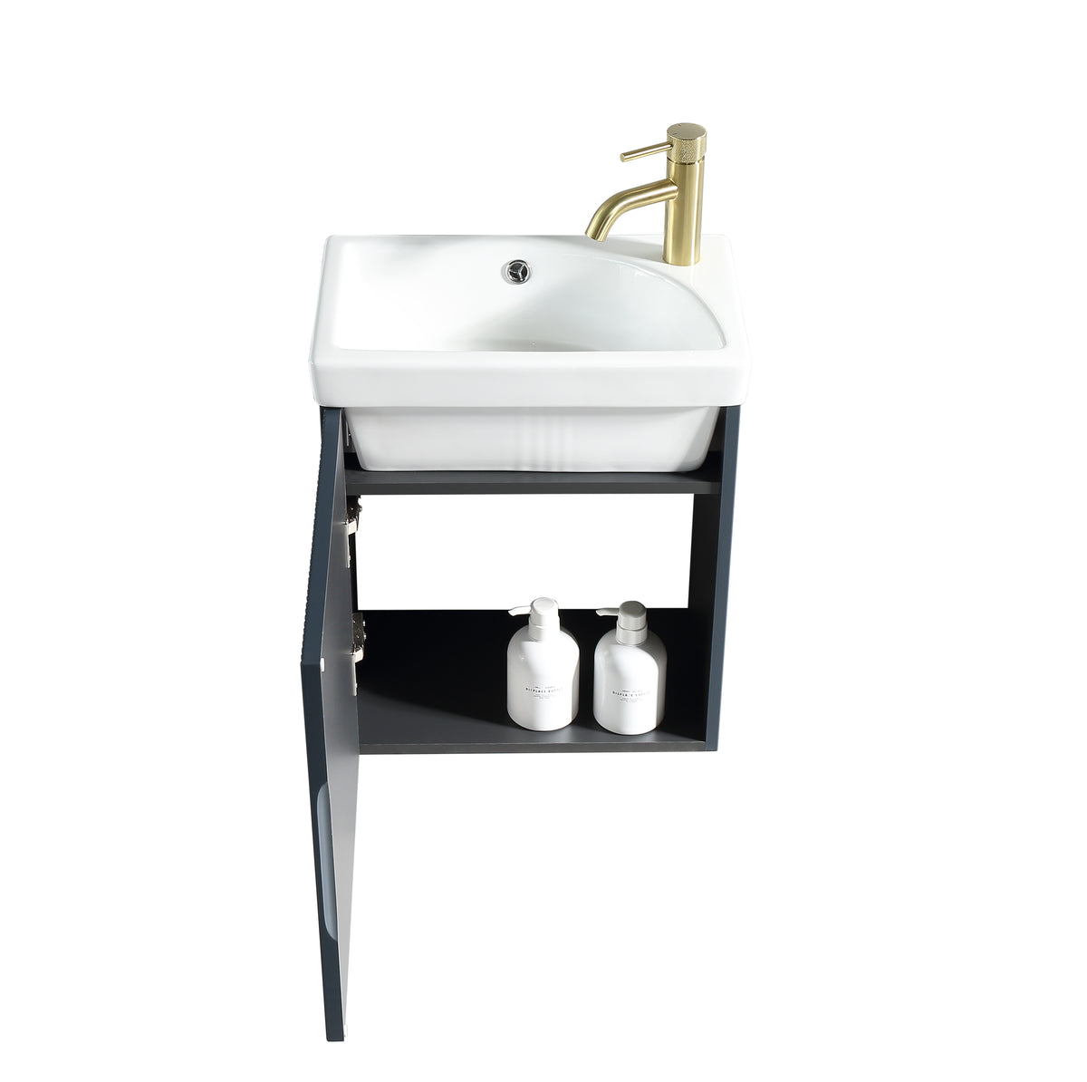 Flauto Mini 450mm W/H Cloakroom Vanity & Basin -Midnight Shadow