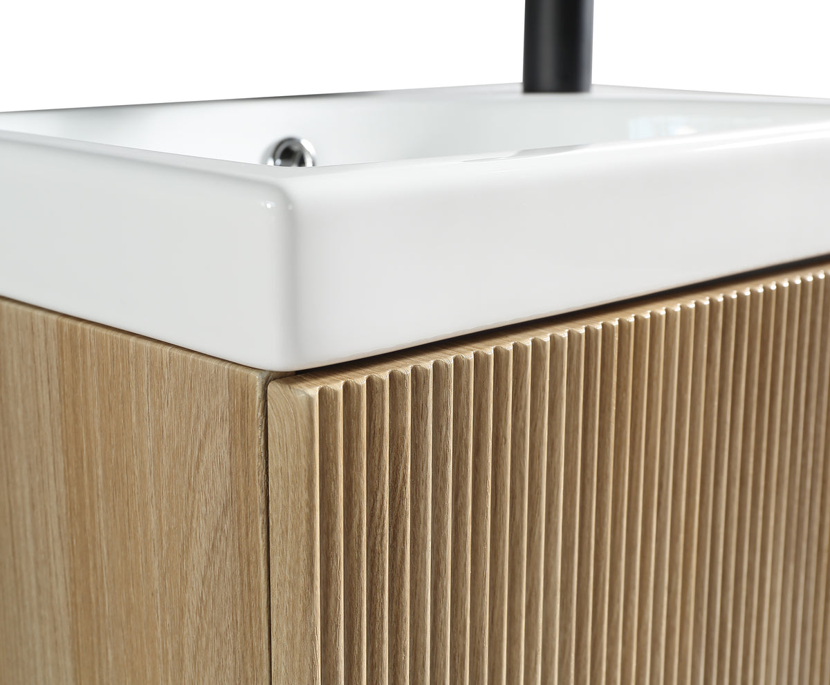 Flauto Mini 450mm W/H Cloakroom Vanity & Basin -Country Oak