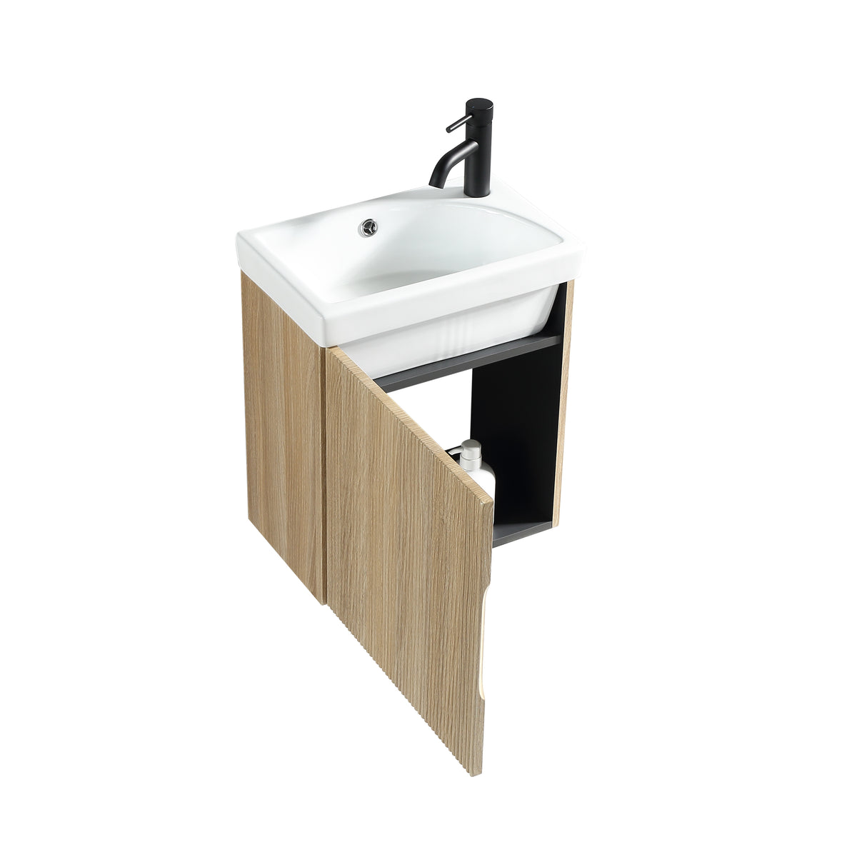 Flauto Mini 450mm W/H Cloakroom Vanity & Basin -Country Oak