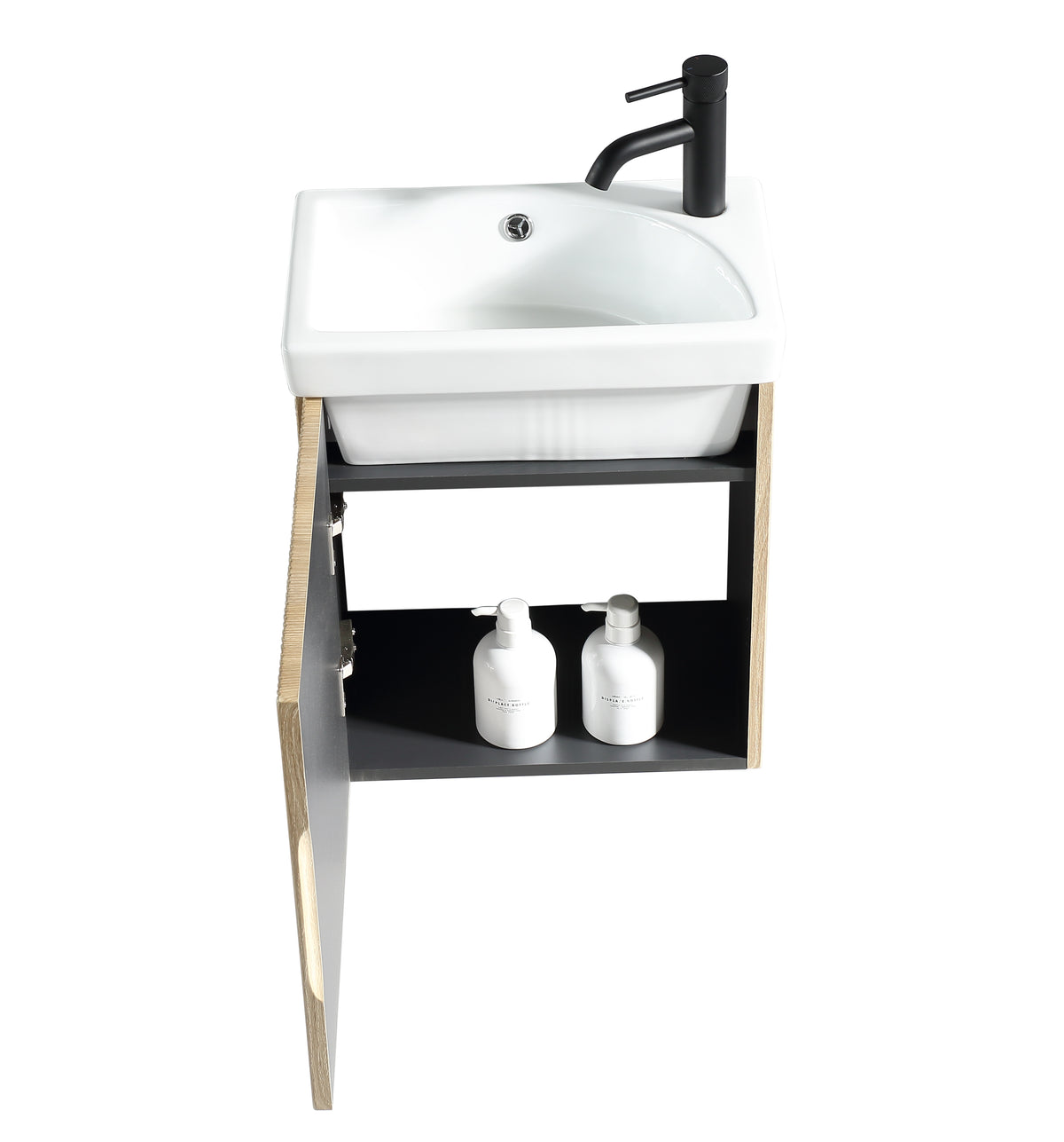 Flauto Mini 450mm W/H Cloakroom Vanity & Basin -Country Oak