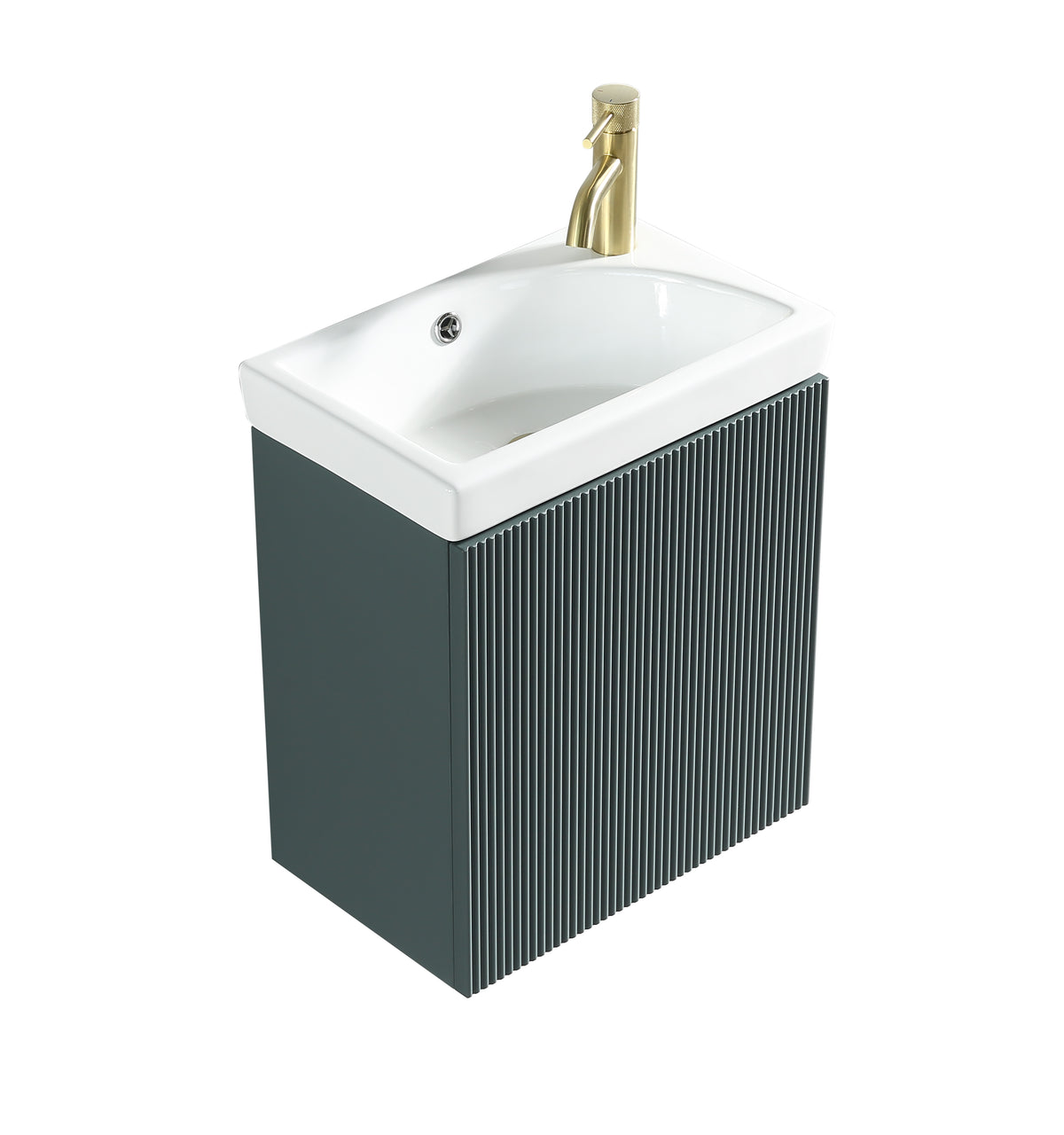 Flauto Mini 450mm W/H Cloakroom Vanity & Basin -Smoked Sage