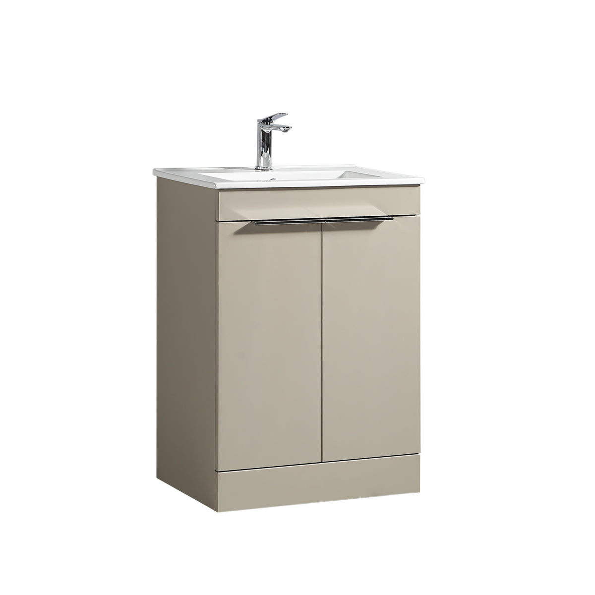 Sora 600mm Two Door F/S Vanity & Ceramic Basin - Midday Grey