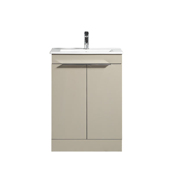 Sora 600mm Two Door F/S Vanity & Ceramic Basin  - Midday Grey