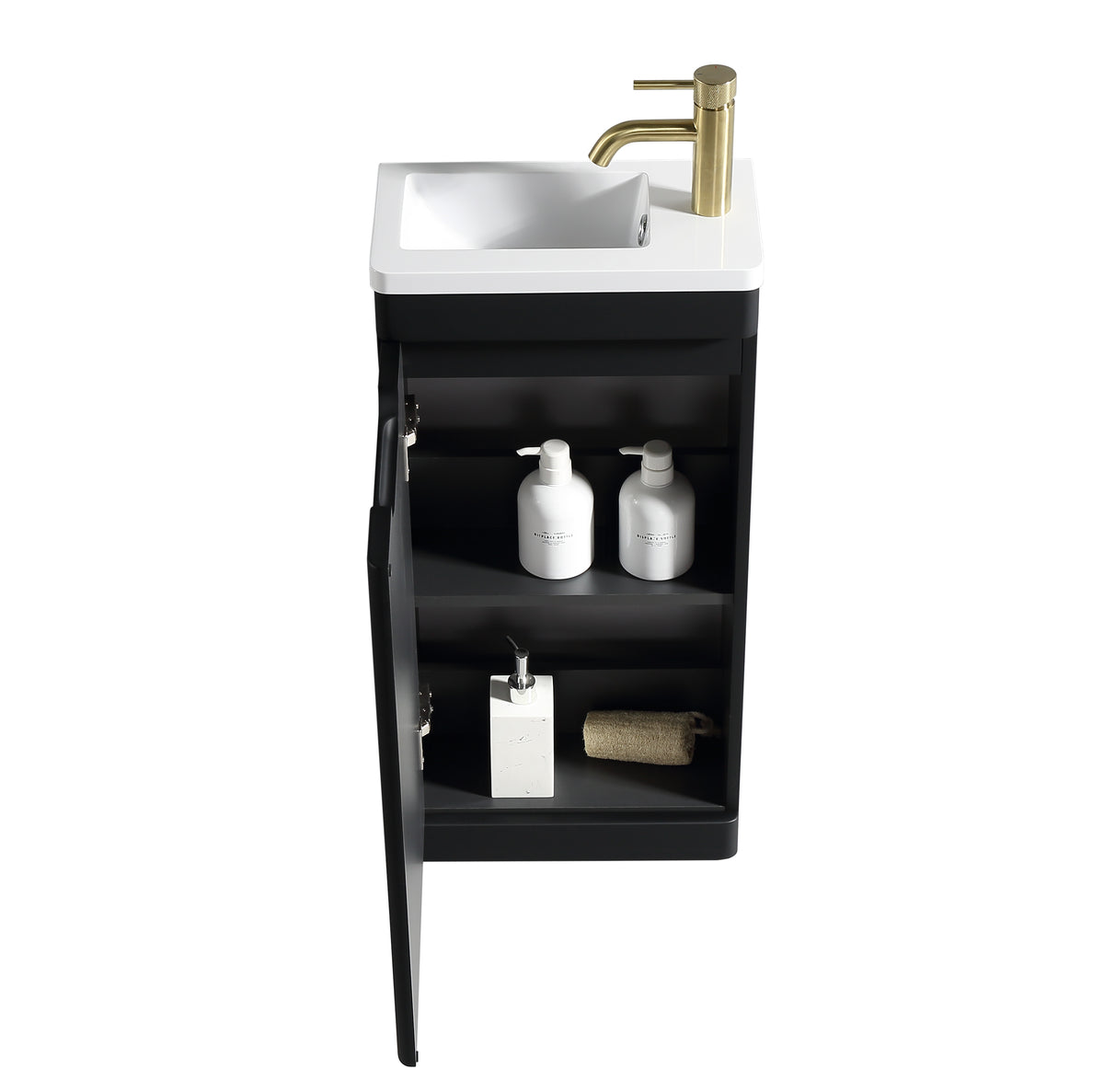 Acerra 400mm Cloakroom Vanity & Basin - Silk Black