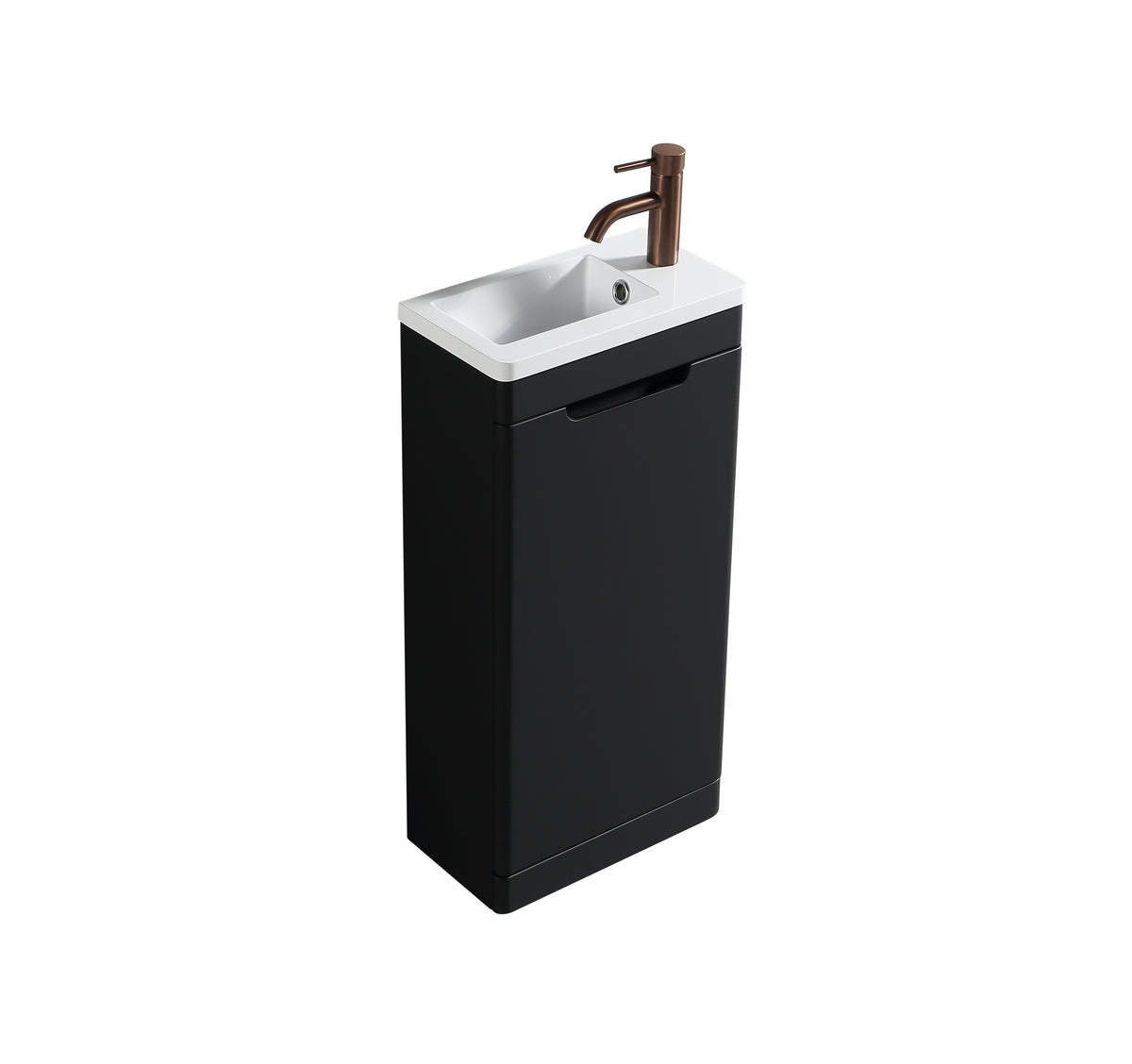 Acerra 400mm Cloakroom Vanity & Basin - Silk Black