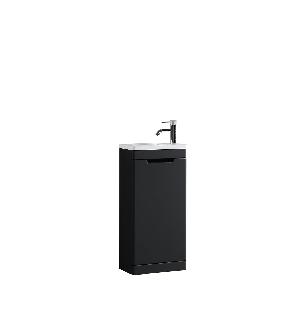 Acerra 400mm Cloakroom Vanity & Basin - Silk Black
