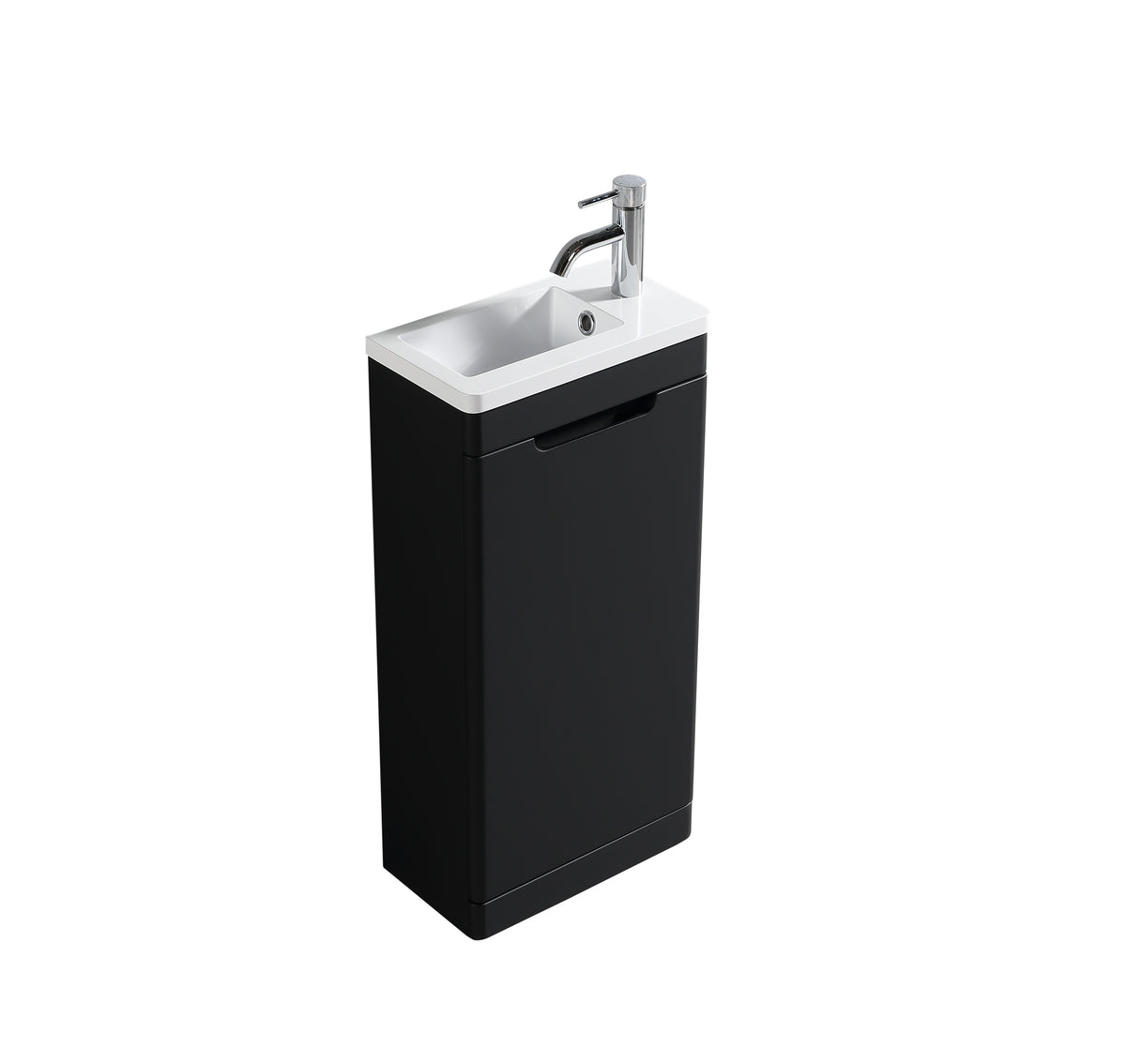 Acerra 400mm Cloakroom Vanity & Basin - Silk Black