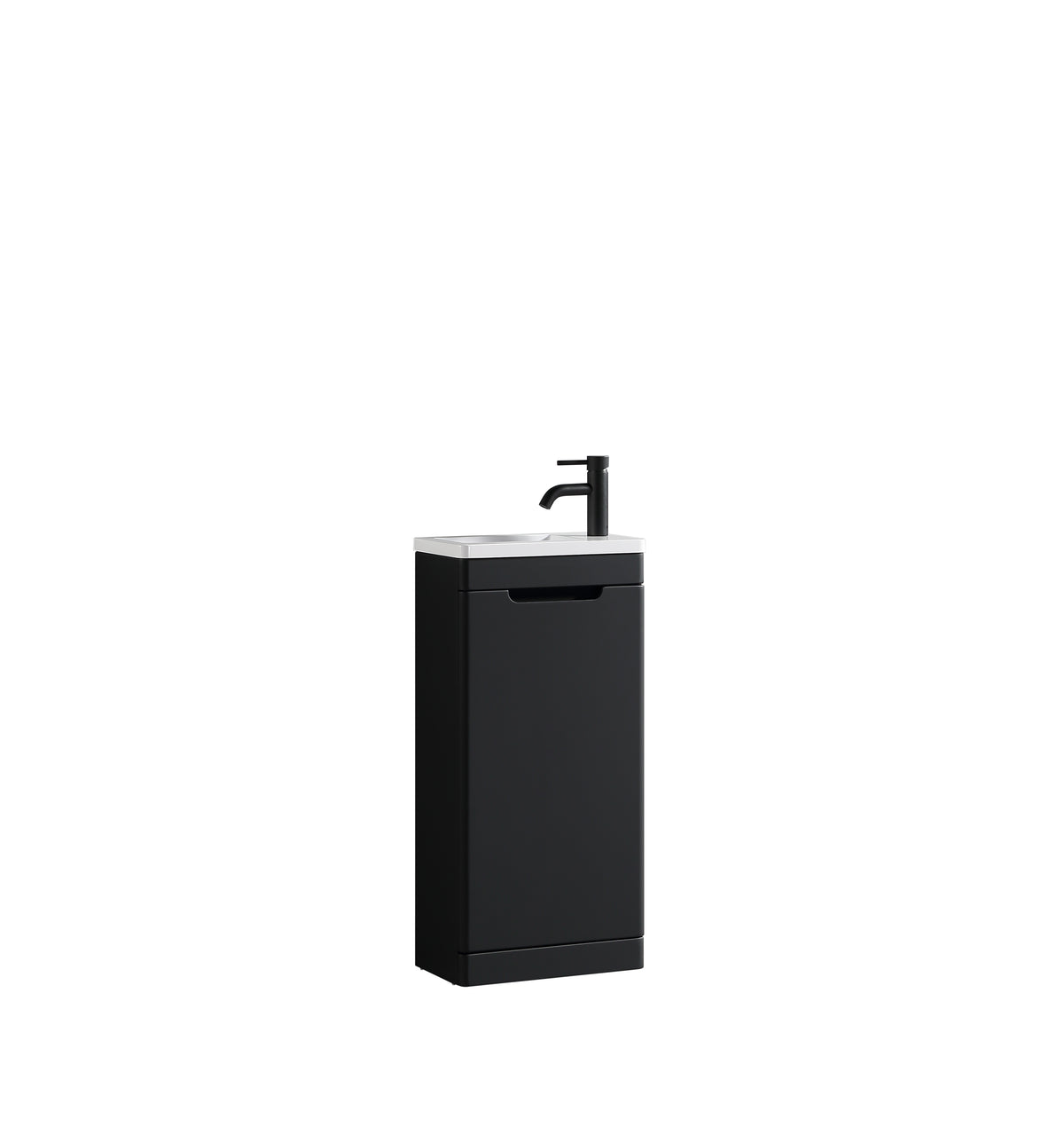 Acerra 400mm Cloakroom Vanity & Basin - Silk Black