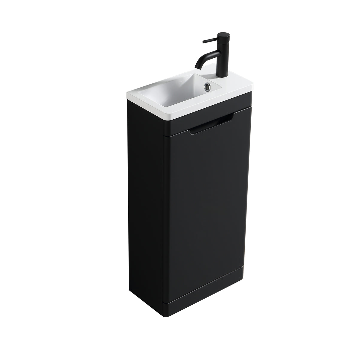 Acerra 400mm Cloakroom Vanity & Basin - Silk Black