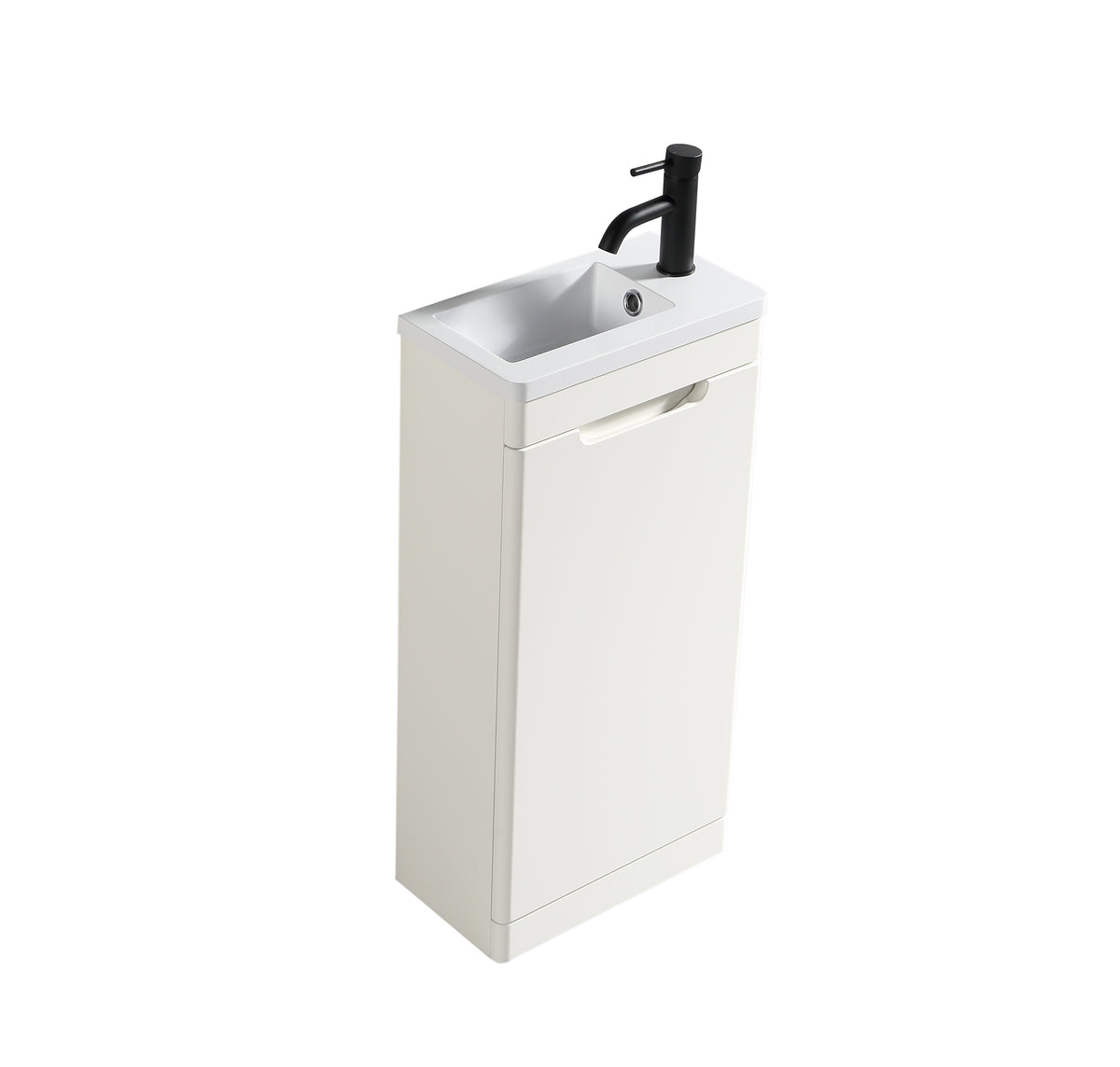 Acerra 400mm Cloakroom Vanity & Basin - Silk White