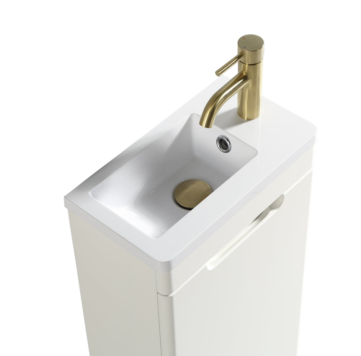 Acerra 400mm Cloakroom Vanity & Basin - Silk White
