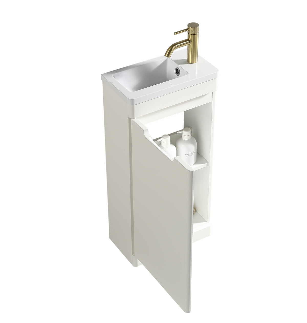Acerra 400mm Cloakroom Vanity & Basin - Silk White