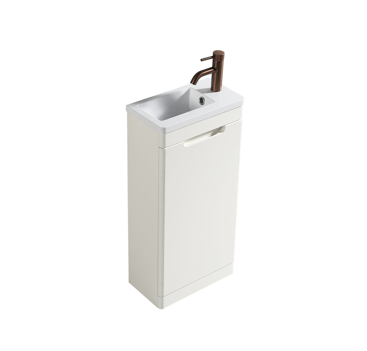 Acerra 400mm Cloakroom Vanity & Basin - Silk White