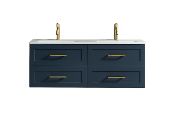 Bakewell 1200mm Twin Vanity with Ceramic Double Basin - Midnight Shadow
