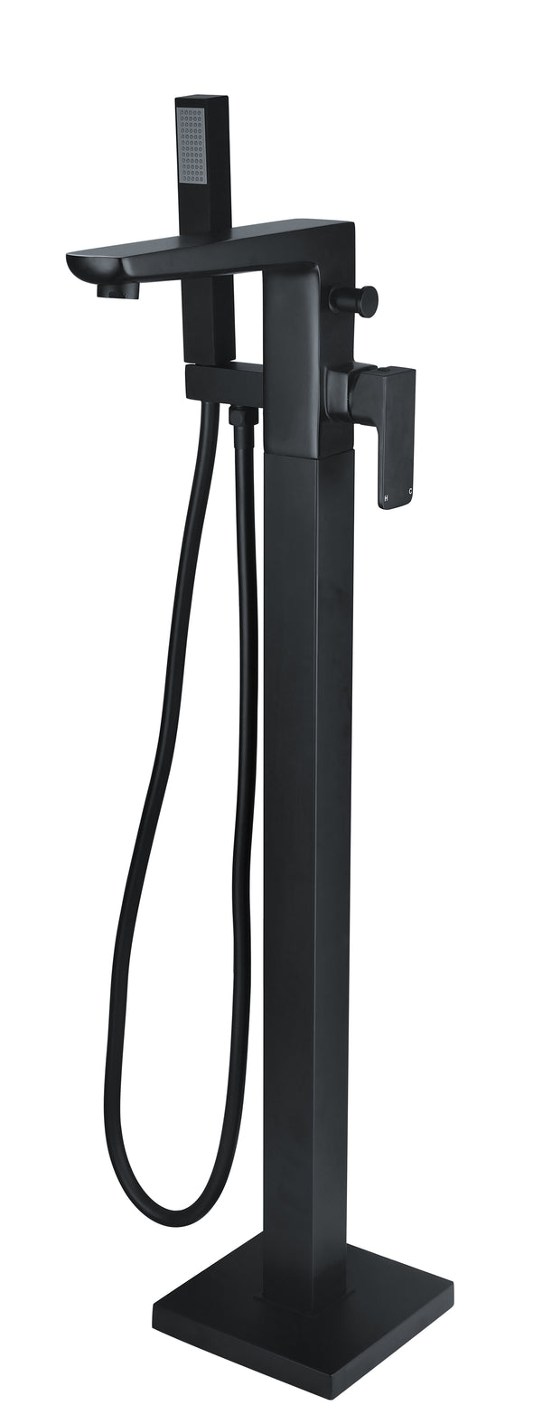 Swansea Black Floor Standing Bath Filler - Black - product image 2