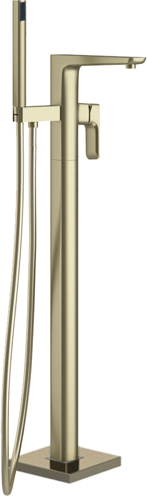 Swansea Floor Standing Bath Filler - Brushed Brass