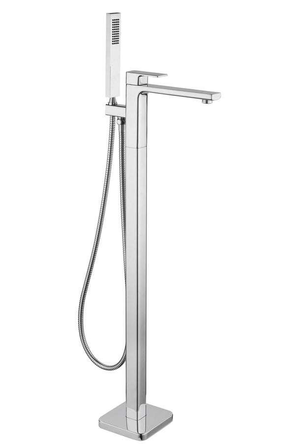 TB+ Quadrado Square Freestanding Bath Tap with Shower Mixer Chrome - product image 2