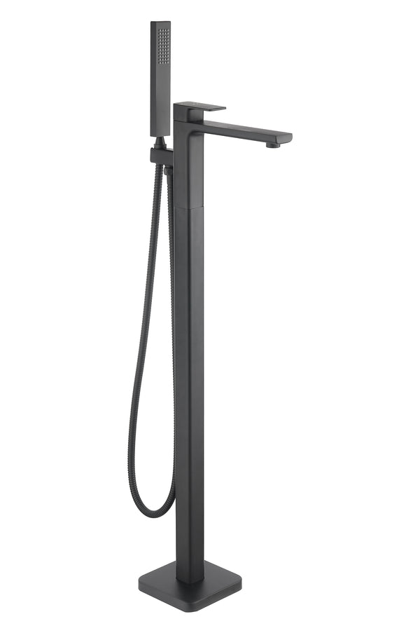 TB+ Quadrado Square Freestanding Bath Tap with Shower Mixer Matte Black - product image 2