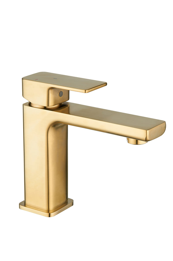 TB+ Quadrado Square ECO Control/Cold Water Start Basin Mixer Brushed Brass - product image 2