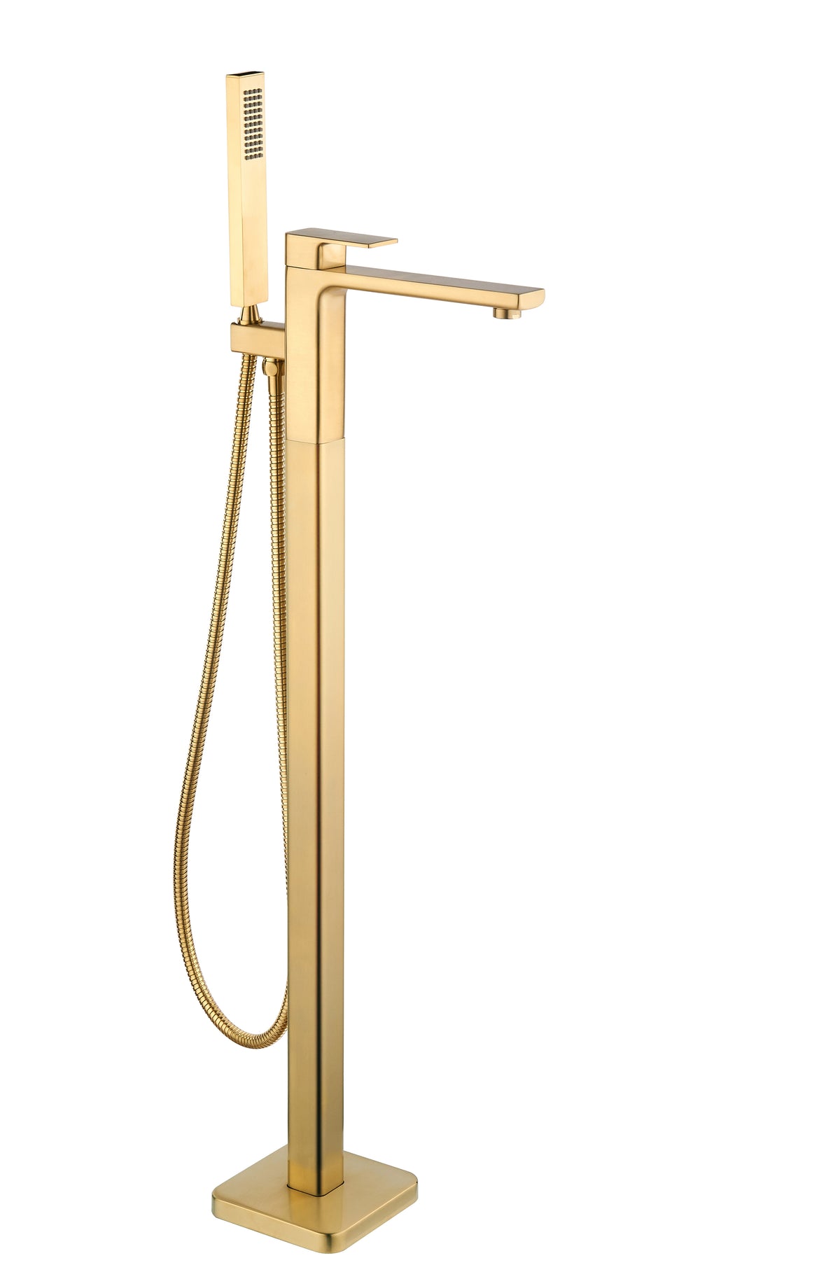 TB+ Quadrado Square Freestanding Bath Tap with Shower Mixer Brushed Brass - product image 2
