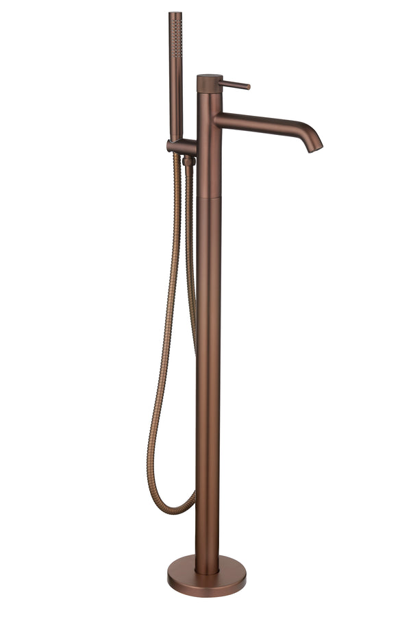 TB+ Redondo Round Freestanding Bath Tap with Shower Mixer Brushed Bronze