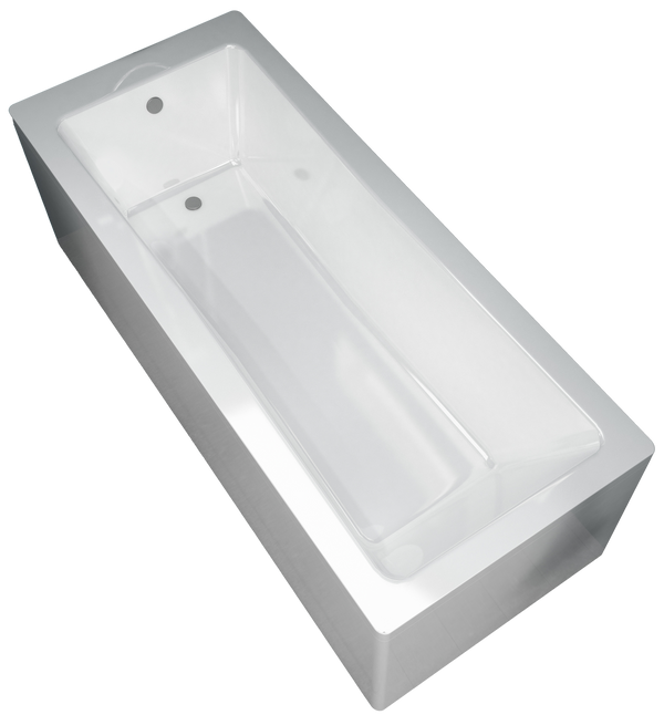 Plumb Essentials Portofino Single Ended Square Bath inc Leg Set - 1700x700mm