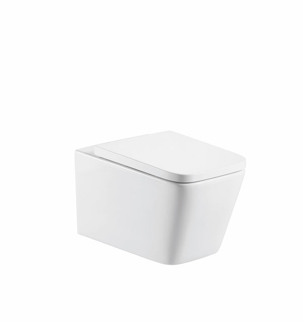 Milan Rimless Wall Hung Square Pan, Seat & Wall Fixings - product image 3