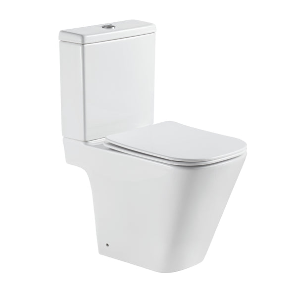 Milan Rimless Close Coupled Square Open Back Pan, Seat & Cistern - product image 2