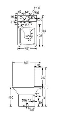 Square Rimless CC Pan & Cistern in One Box, WRAS Fittings & Soft Close PP Seat - product image 18