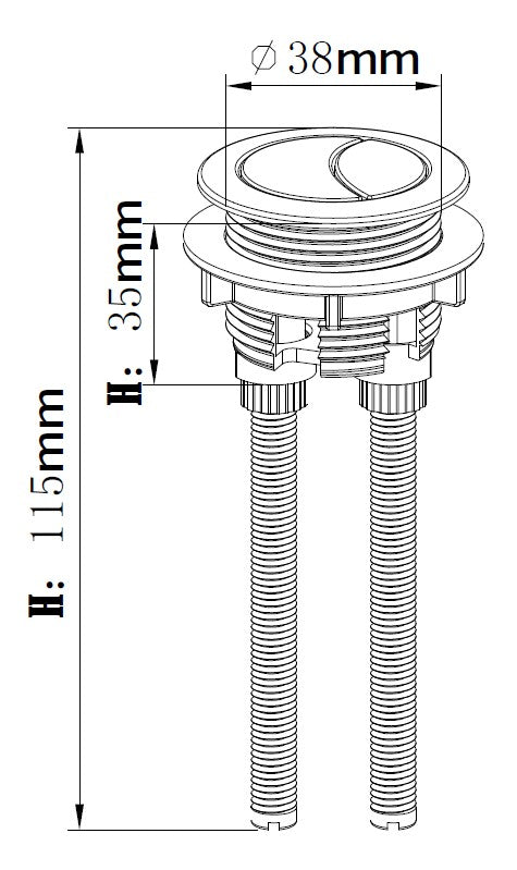 Cistern Button 38mm for Close Coupled Pans - Brushed Brass - product image 3