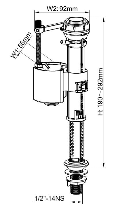 Bottom Fill Valve 1/2" Brass