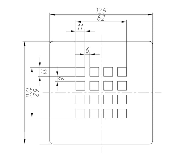 Waste Grill for Slate Trays 126 x 126mm - Brushed Bronze
