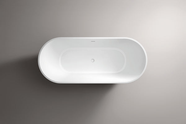 Amalfi Gloss White Freestanding Bath inc. white waste - 1650 x 700