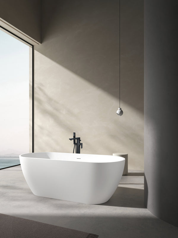 Amalfi Gloss White Freestanding Bath inc. white waste - 1650 x 700 - product image 2