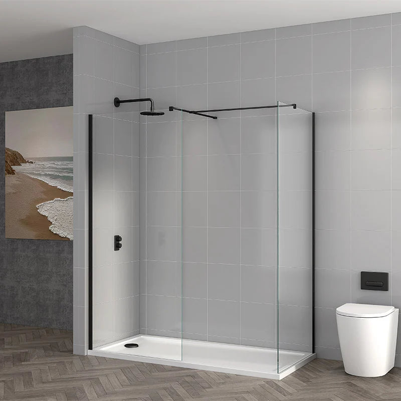 TI8 Wetroom Panel - 1200x1950mm w. Black Profile Kit
