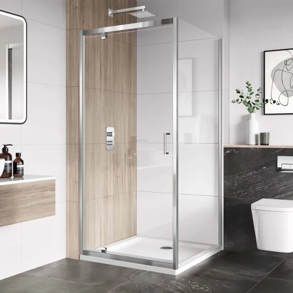 Pivot Door 800x1900x6mm - Chrome