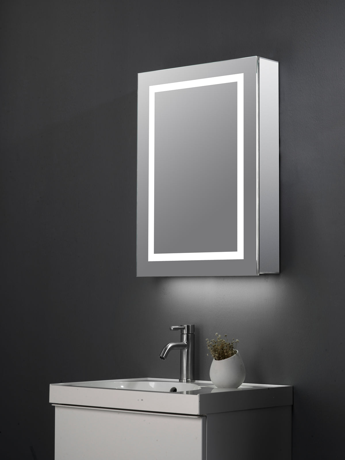 Jemima Single Door LED Mirror Cabinet, Bluetooth & Shaver Socket - 500x700mm - product image 3