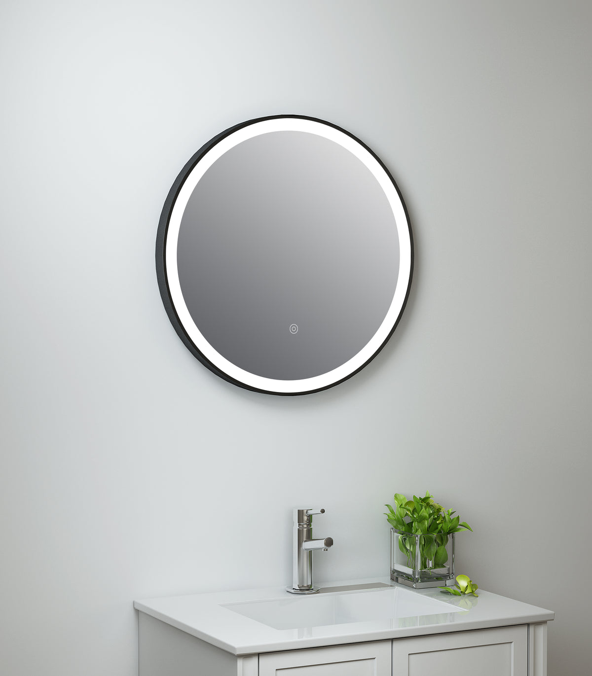 Rosie Black LED Round Touch Mirror w. Demist & Colour Change - 600mm - product image 2