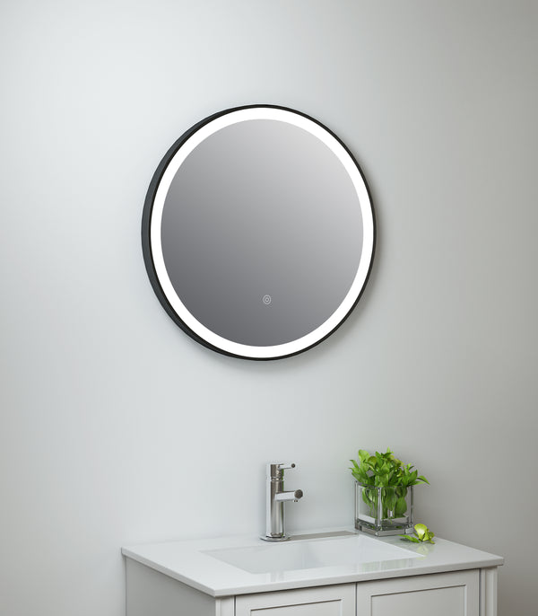 Rosie Black LED Round Touch Mirror w. Demist & Colour Change - 600mm - product image 2