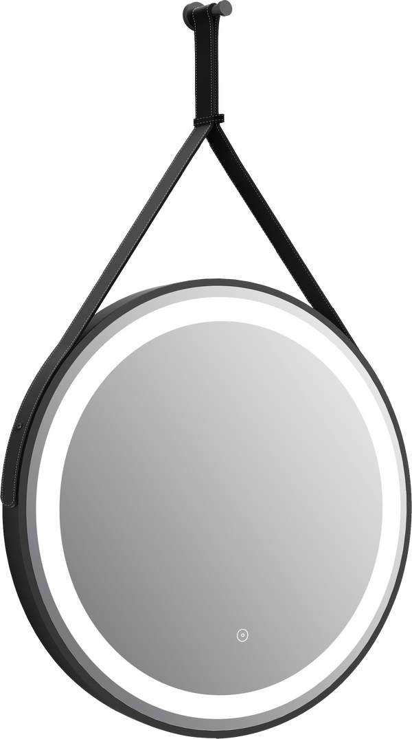 Delilah Black LED Round Touch Mirror w. Demist, Colour Change, Hook & Loop Hanging - 600mm - product image 3