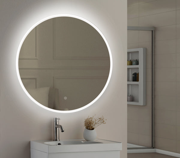 Lily Slimline LED Round Touch Mirror w. Demist & Colour Change - 800mm - product image 2