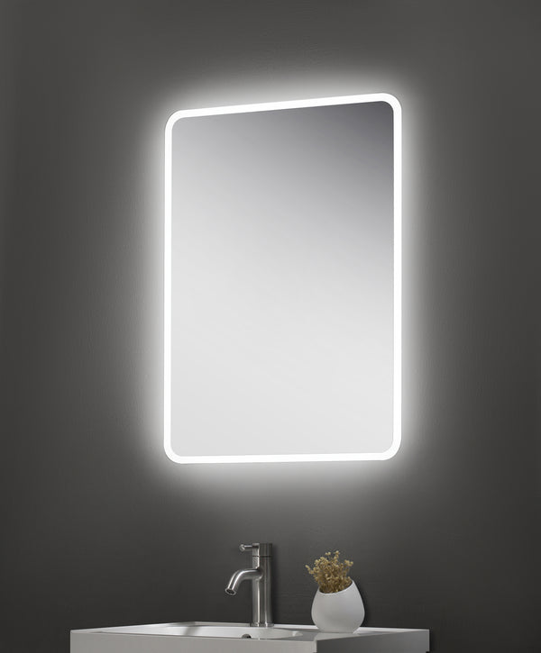 Willow Slimline LED Touch Mirror w. Demist, Bluetooth & Shaver Point - 500x700mm - product image 2