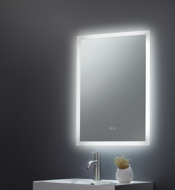 Alfie Square Mirror LED Edge w. Demist & Shaver Point, Bluetooth & USB Charger - 600 x 800 x 78mm - product image 2