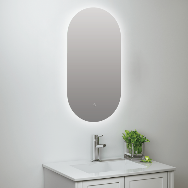Raffy Oval Backlit LED Touch Mirror w. Demist 400x800x30mm - product image 3